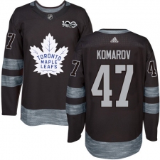 Men's Adidas Toronto Maple Leafs #47 Leo Komarov Authentic Black 1917-2017 100th Anniversary NHL Jersey