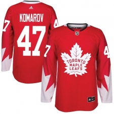 Men's Adidas Toronto Maple Leafs #47 Leo Komarov Authentic Red Alternate NHL Jersey