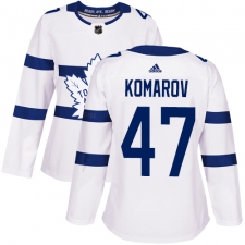 Women's Adidas Toronto Maple Leafs #47 Leo Komarov Authentic White 2018 Stadium Series NHL Jersey