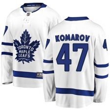 Youth Toronto Maple Leafs #47 Leo Komarov Fanatics Branded White Away Breakaway NHL Jersey
