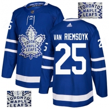 Men's Adidas Toronto Maple Leafs #25 James Van Riemsdyk Authentic Royal Blue Fashion Gold NHL Jersey