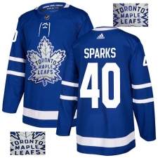 Men's Adidas Toronto Maple Leafs #40 Garret Sparks Authentic Royal Blue Fashion Gold NHL Jersey