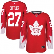Men's Adidas Toronto Maple Leafs #27 Darryl Sittler Authentic Red Alternate NHL Jersey