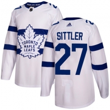 Men's Adidas Toronto Maple Leafs #27 Darryl Sittler Authentic White 2018 Stadium Series NHL Jersey