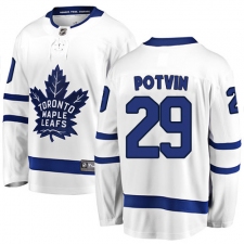 Men's Toronto Maple Leafs #29 Felix Potvin Fanatics Branded White Away Breakaway NHL Jersey