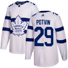 Youth Adidas Toronto Maple Leafs #29 Felix Potvin Authentic White 2018 Stadium Series NHL Jersey