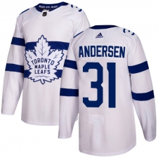 Men's Adidas Toronto Maple Leafs #31 Frederik Andersen Authentic White 2018 Stadium Series NHL Jersey