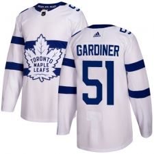 Youth Adidas Toronto Maple Leafs #51 Jake Gardiner Authentic White 2018 Stadium Series NHL Jersey