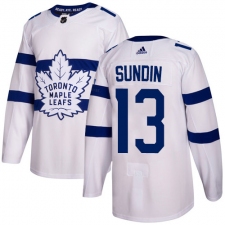 Men's Adidas Toronto Maple Leafs #13 Mats Sundin Authentic White 2018 Stadium Series NHL Jersey