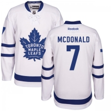Men's Reebok Toronto Maple Leafs #7 Lanny McDonald Authentic White Away NHL Jersey
