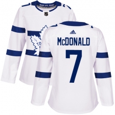 Women's Adidas Toronto Maple Leafs #7 Lanny McDonald Authentic White 2018 Stadium Series NHL Jersey