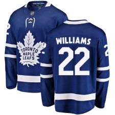 Men's Toronto Maple Leafs #22 Tiger Williams Fanatics Branded Royal Blue Home Breakaway NHL Jersey