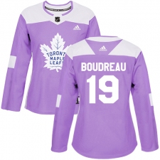 Women's Adidas Toronto Maple Leafs #19 Bruce Boudreau Authentic Purple Fights Cancer Practice NHL Jersey