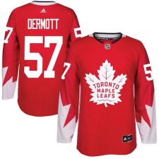 Men's Adidas Toronto Maple Leafs #57 Travis Dermott Authentic Red Alternate NHL Jersey