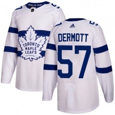 Men's Adidas Toronto Maple Leafs #57 Travis Dermott Authentic White 2018 Stadium Series NHL Jersey