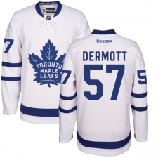 Men's Reebok Toronto Maple Leafs #57 Travis Dermott Authentic White Away NHL Jersey
