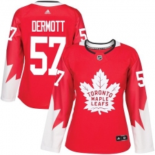 Women's Adidas Toronto Maple Leafs #57 Travis Dermott Authentic Red Alternate NHL Jersey