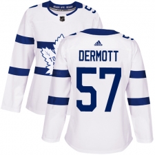 Women's Adidas Toronto Maple Leafs #57 Travis Dermott Authentic White 2018 Stadium Series NHL Jersey