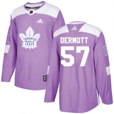 Youth Adidas Toronto Maple Leafs #57 Travis Dermott Authentic Purple Fights Cancer Practice NHL Jersey