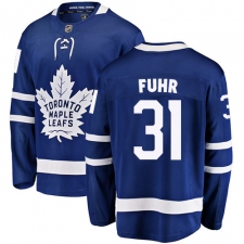 Youth Toronto Maple Leafs #31 Grant Fuhr Fanatics Branded Royal Blue Home Breakaway NHL Jersey