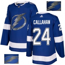 Men's Adidas Tampa Bay Lightning #24 Ryan Callahan Authentic Royal Blue Fashion Gold NHL Jersey