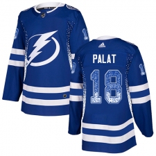 Men's Adidas Tampa Bay Lightning #18 Ondrej Palat Authentic Blue Drift Fashion NHL Jersey