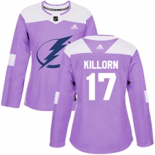 Women's Adidas Tampa Bay Lightning #17 Alex Killorn Authentic Purple Fights Cancer Practice NHL Jersey
