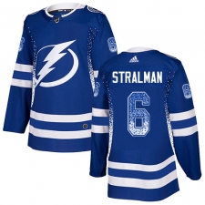 Men's Adidas Tampa Bay Lightning #6 Anton Stralman Authentic Blue Drift Fashion NHL Jersey