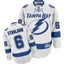 Women's Reebok Tampa Bay Lightning #6 Anton Stralman Authentic White Away NHL Jersey