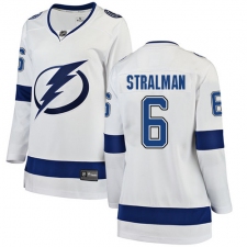 Women's Tampa Bay Lightning #6 Anton Stralman Fanatics Branded White Away Breakaway NHL Jersey