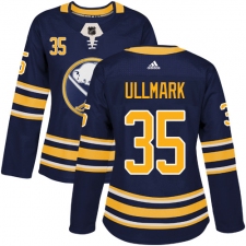 Women's Adidas Buffalo Sabres #35 Linus Ullmark Premier Navy Blue Home NHL Jersey