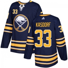 Youth Adidas Buffalo Sabres #33 Jason Kasdorf Authentic Navy Blue Home NHL Jersey
