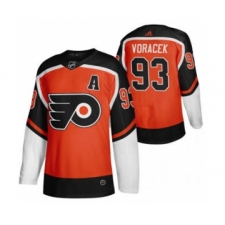 Men's Philadelphia Flyers #93 Jakub Voracek Orange 2020-21 Reverse Retro Alternate Hockey Jersey