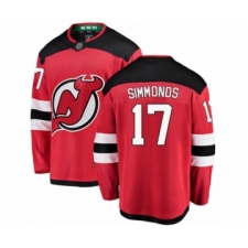 Men's New Jersey Devils #17 Wayne Simmonds Fanatics Branded Red Home Breakaway Hockey Jersey