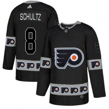 Men's Adidas Philadelphia Flyers #8 Dave Schultz Authentic Black Team Logo Fashion NHL Jersey