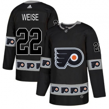 Men's Adidas Philadelphia Flyers #22 Dale Weise Authentic Black Team Logo Fashion NHL Jersey