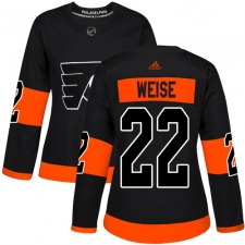 Women's Adidas Philadelphia Flyers #22 Dale Weise Premier Black Alternate NHL Jersey