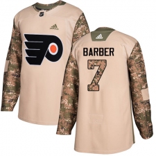Youth Adidas Philadelphia Flyers #7 Bill Barber Authentic Camo Veterans Day Practice NHL Jersey