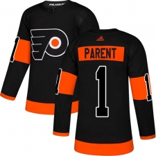 Men's Adidas Philadelphia Flyers #1 Bernie Parent Premier Black Alternate NHL Jersey
