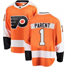 Youth Philadelphia Flyers #1 Bernie Parent Fanatics Branded Orange Home Breakaway NHL Jersey