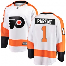 Youth Philadelphia Flyers #1 Bernie Parent Fanatics Branded White Away Breakaway NHL Jersey