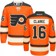Men's Reebok Philadelphia Flyers #16 Bobby Clarke Premier Orange New Third NHL Jersey