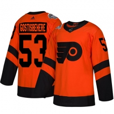 Men's Adidas Philadelphia Flyers #53 Shayne Gostisbehere Orange Authentic 2019 Stadium Series Stitched NHL Jersey