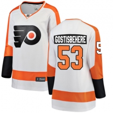 Women's Philadelphia Flyers #53 Shayne Gostisbehere Fanatics Branded White Away Breakaway NHL Jersey