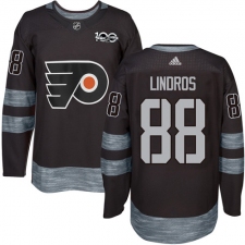 Men's Adidas Philadelphia Flyers #88 Eric Lindros Authentic Black 1917-2017 100th Anniversary NHL Jersey