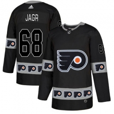 Men's Adidas Philadelphia Flyers #68 Jaromir Jagr Authentic Black Team Logo Fashion NHL Jersey