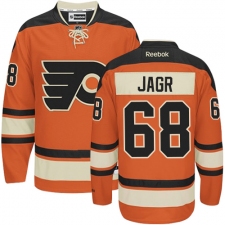 Men's Reebok Philadelphia Flyers #68 Jaromir Jagr Authentic Orange New Third NHL Jersey