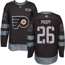 Men's Adidas Philadelphia Flyers #26 Brian Propp Premier Black 1917-2017 100th Anniversary NHL Jersey