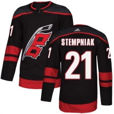 Men's Adidas Carolina Hurricanes #21 Lee Stempniak Premier Black Alternate NHL Jersey