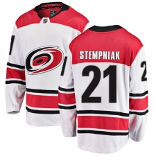 Men's Carolina Hurricanes #21 Lee Stempniak Fanatics Branded White Away Breakaway NHL Jersey